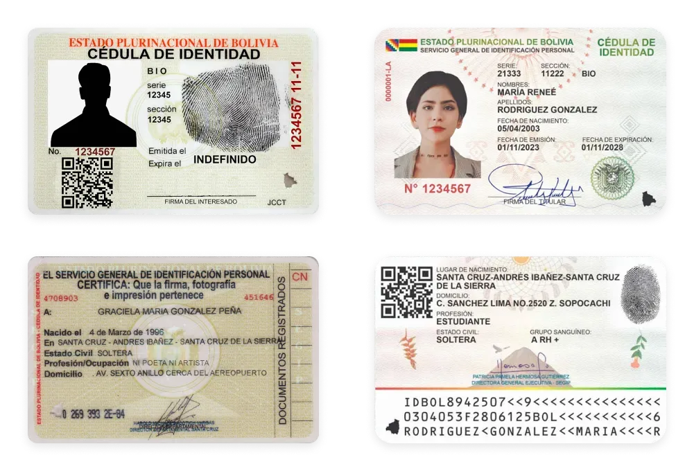 Bolivian ID cards issued in before November 2023 and after November 2023