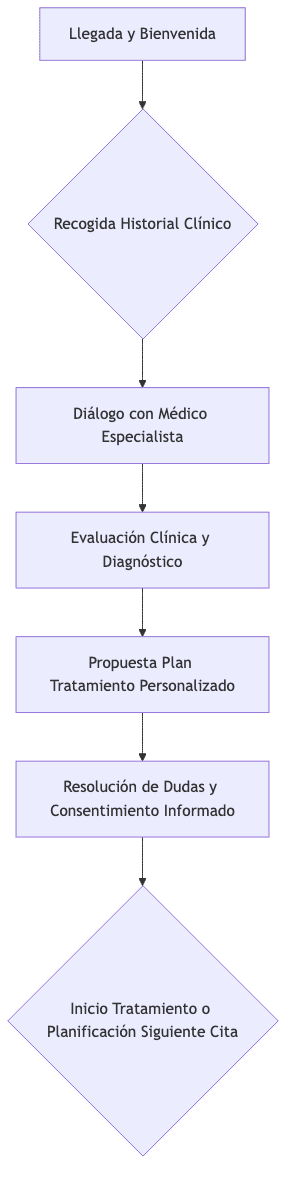Flow of the first aesthetic consultation at Santé Clínica Estética
