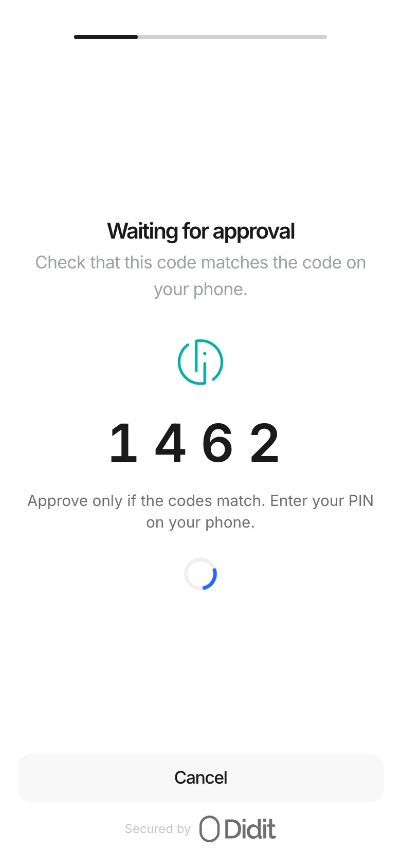 Le code de vérification que l'utilisateur compare dans l'application Smart-ID