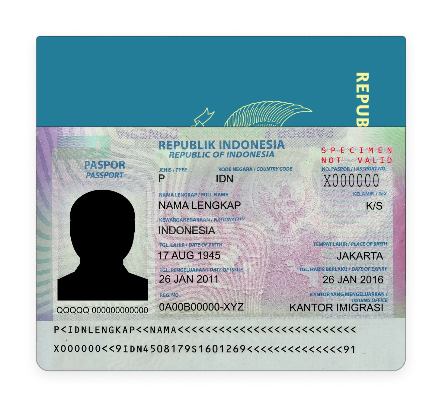 Indonesian passport issued in 2014