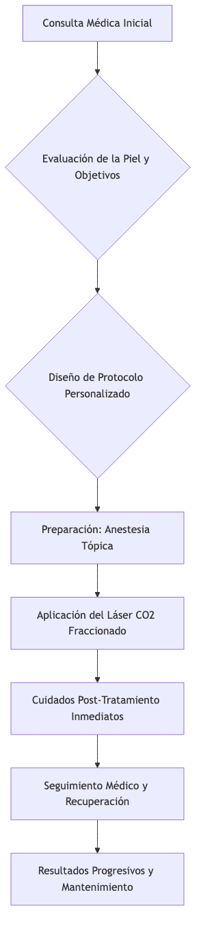 Flowchart of the fractional CO2 laser treatment process