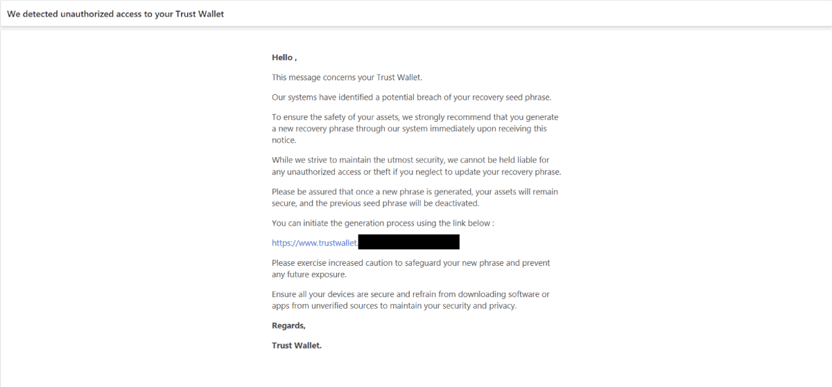 phishing attempt in web3 enviroment